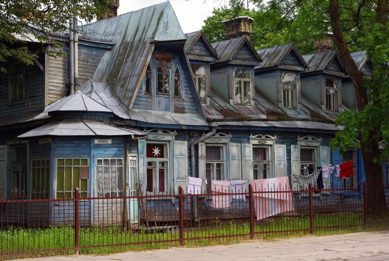 деревянные домики в Вильнюсе
