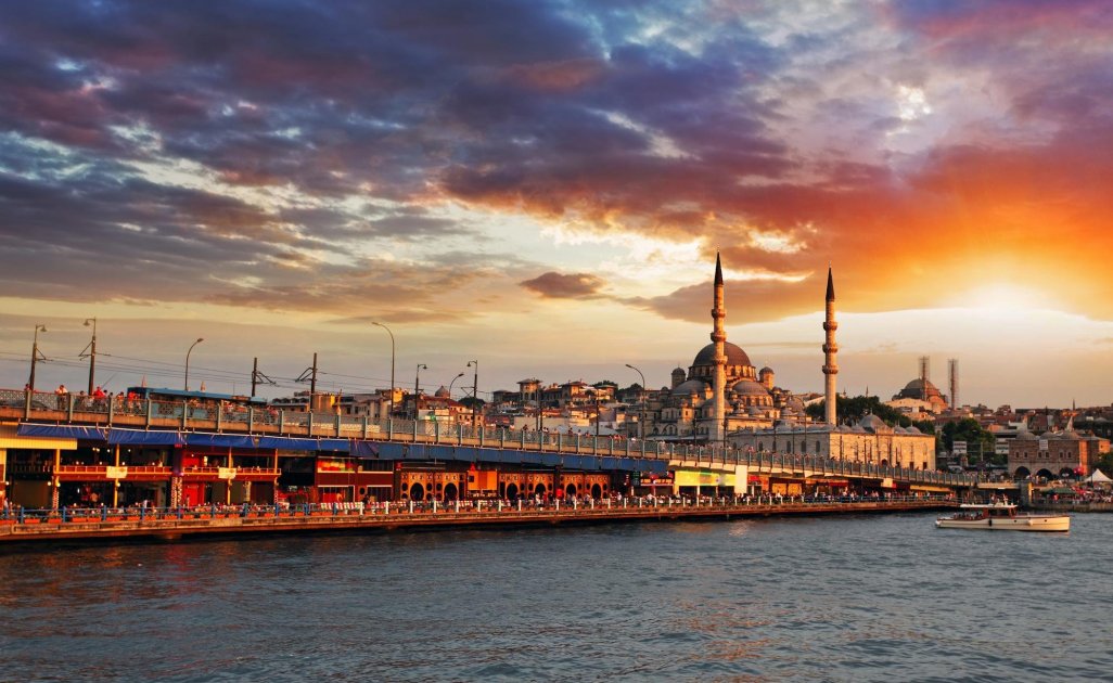Sunset over Istanbul and the Bosphorus