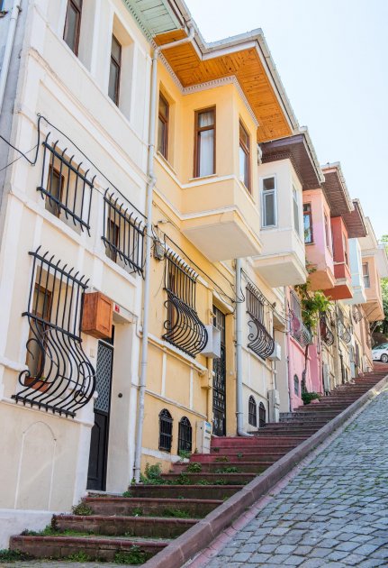The colorful houses of the Balat neighborhood in Istanbul