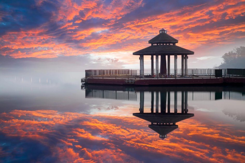 Sunrise over Sun Moon Lake, Taiwan
