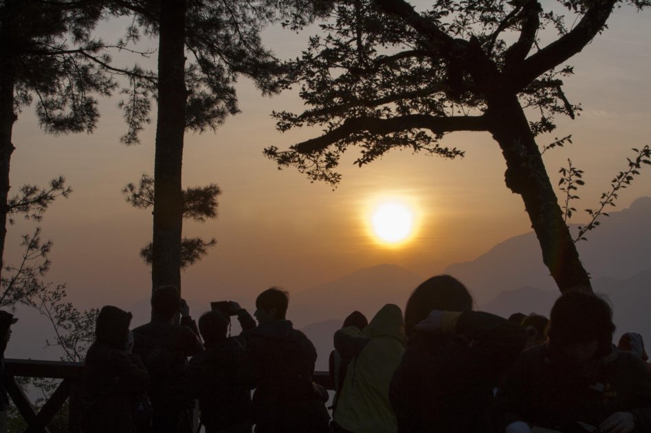 Sunrise over the Alishan Mountain Range, Taiwan