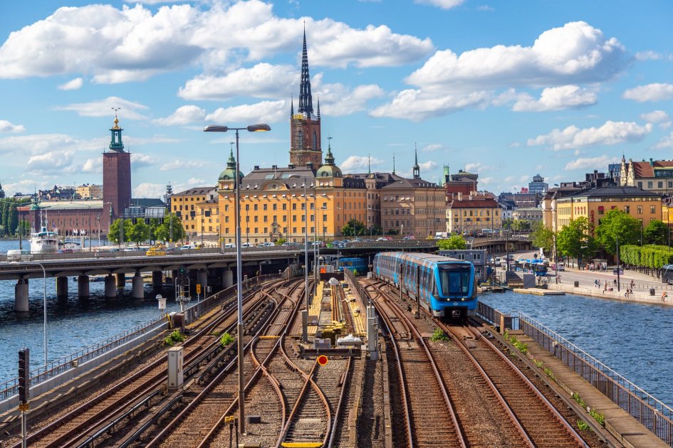 trains on the tracks in Sweden