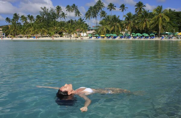 Boco-Chica Beach, with its turquoise waters, near Santo Domingo