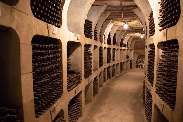 The underground wine cellars of the Milești Miț Winery