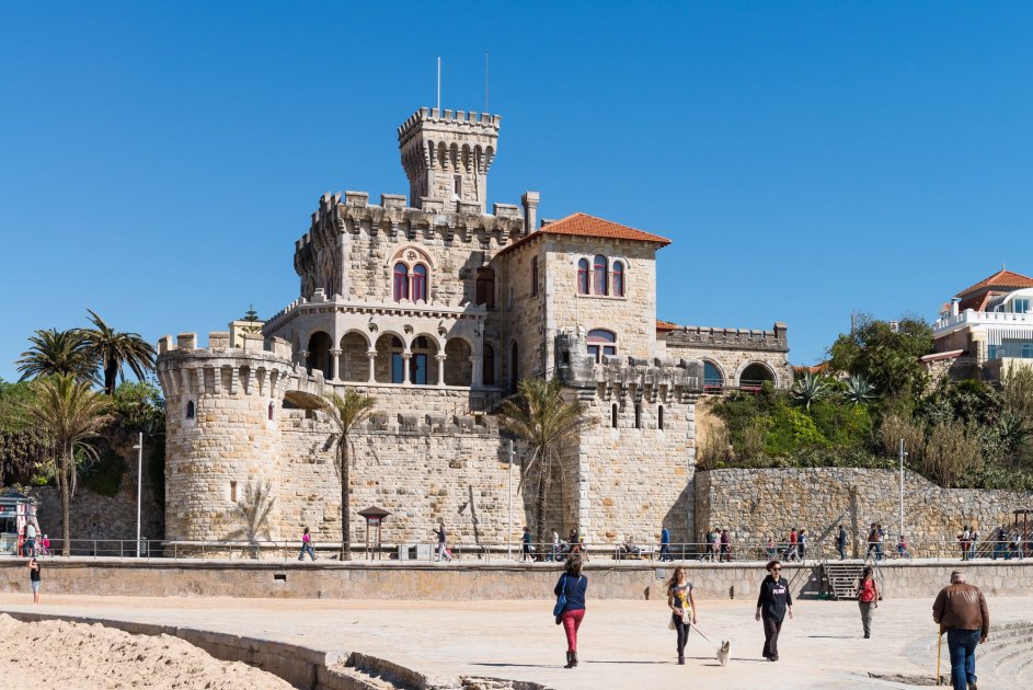 The historic Kashkaisha Fortress against the backdrop of the Atlantic Ocean