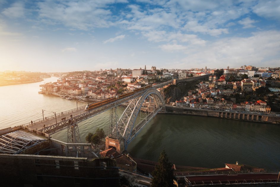 The Clerigos Tower and a panoramic view of Porto's historic center