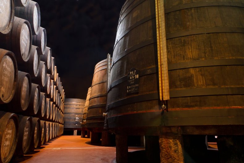 Port wine aging in the cellar