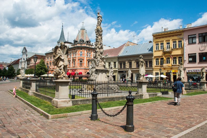 Historic city center in Kosice, Slovakia