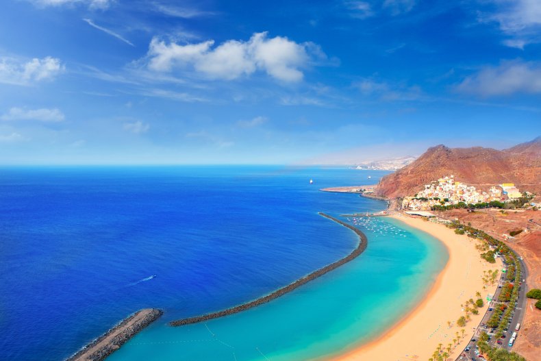 Beach Las Teresitas in Santa cruz de Tenerife nort