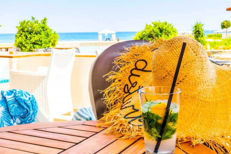 Mojito cocktail at the resort travel outdoor background