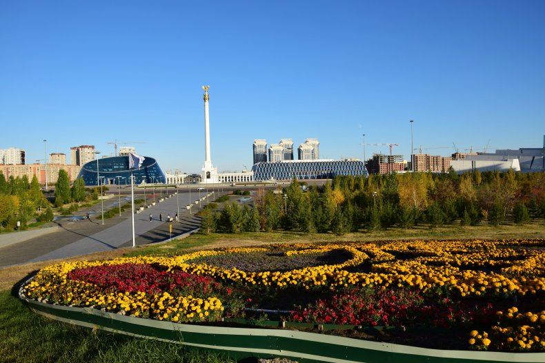 Площадь Независимости в Астане, Казахстан 