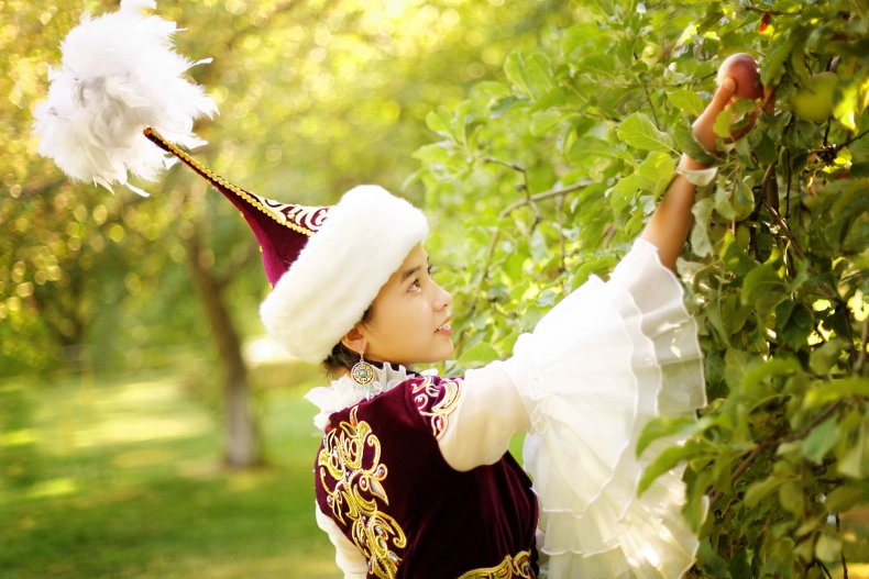 Beautiful kazakh woman in national costume