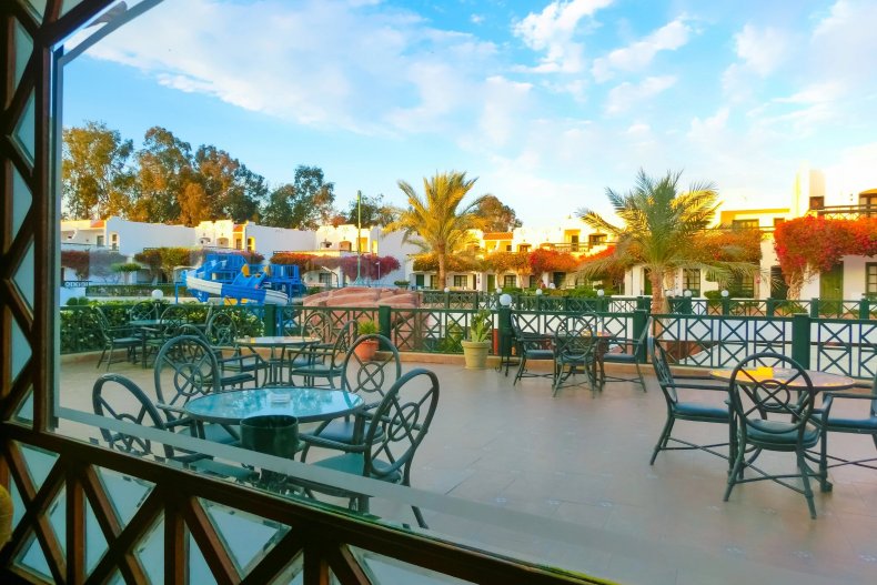 Sharm el-Sheikh, Egypt - February 13, 2020: A view of the Verginia Sharm Resort and Aqua Park 4 star hotel in Sharm el-Sheikh, Egypt, February 13, 2020. 