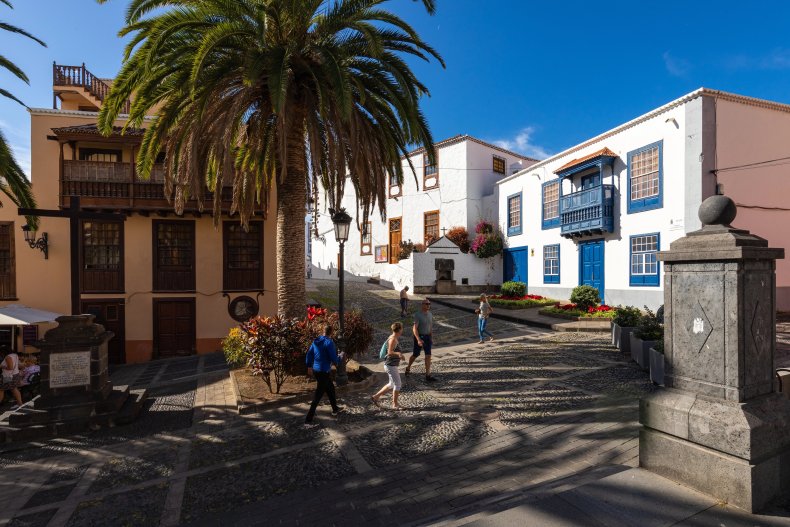 Santa Cruz, capital of the island of La Palma. Traditional architecture. Canary Islands, Spain . 