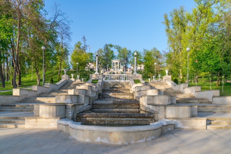 Chisinau, Moldova - View of the Skara Cascadellor landmark in Valea Morilor Park, one of the most popular parks in Chisinau