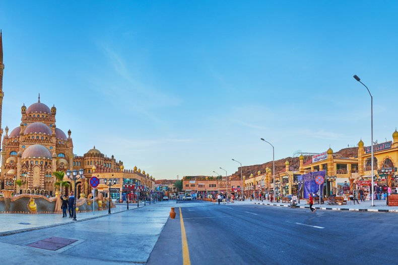A panorama of the Old City with its main attractions, the Sahaba Mosque and the old bazaar surrounding it, Dec. 15 in Sharm el-Sheikh.
