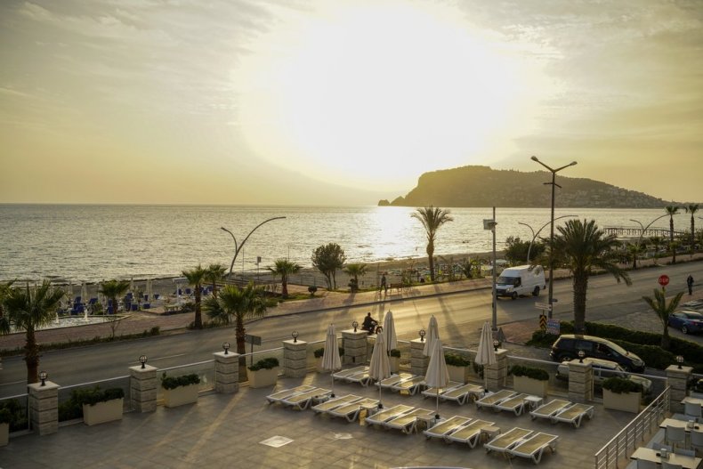 Sunset in Alanya at the observation deck