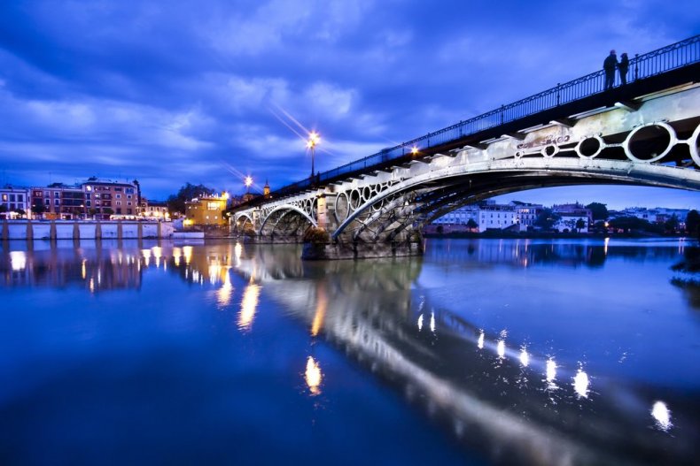 Seville, romantic panorama of the bridge