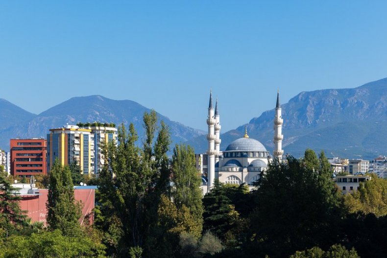 View of the cityscape of Tirana