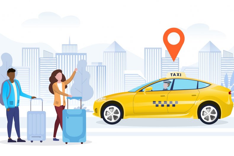Aplicación para pedir un taxi con marcador de ubicación en el smartphone