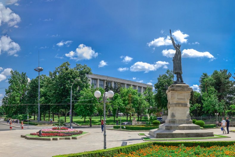 The Monument to Stefan cel Mare in the center of Chisinau