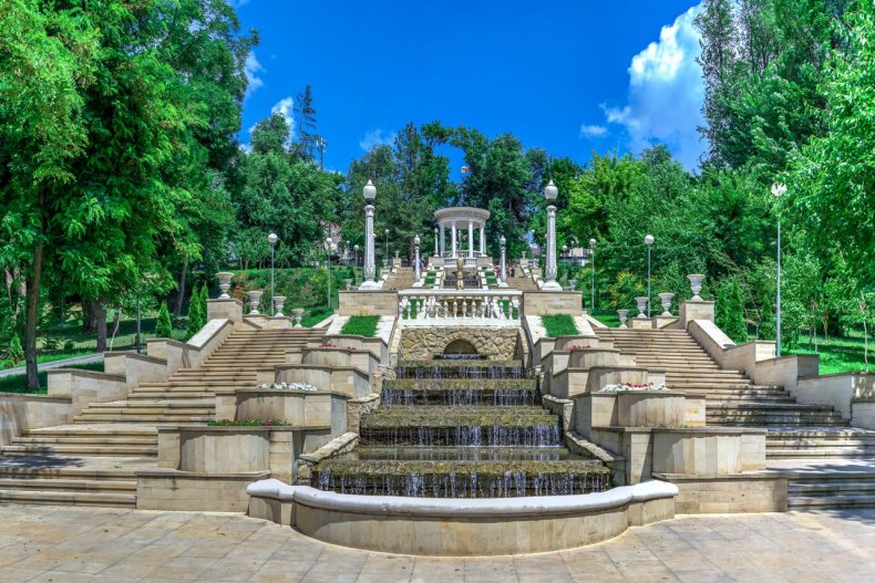 Cascading Fountains in Chisinau Park