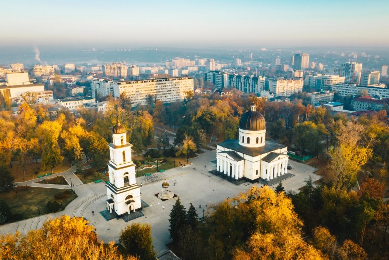 A panoramic view of Chisinau from above