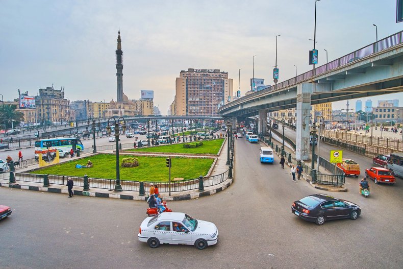Plaza Ramsés con la terminal de transporte de El Cairo